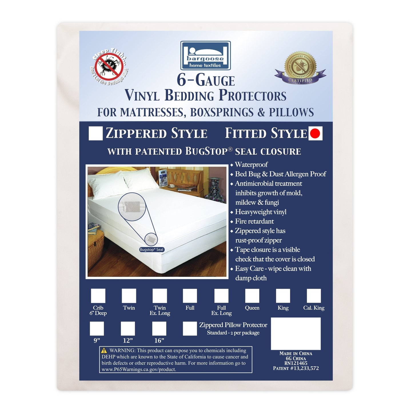 Bargoose Heavy Duty Fitted Vinyl Waterproof Mattress Protector (6‑Gauge)